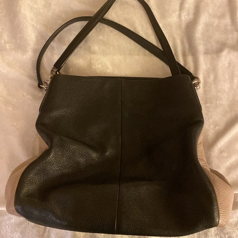 COACH Phoebe Hobo Shoulder Bag in Exotic Embossed Leather Trim - Picture 3 of 9